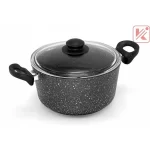 КАСТРЮЛЯ «ВИКТОРИЯ» АЛА 4,0 Л СО СТЕКЛЯННОЙ КРЫШКОЙ «ГРАНИТ»