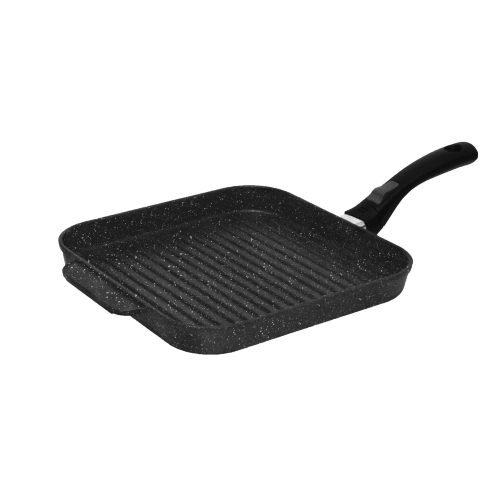 Сковорода квадратная низкая гриль «ВИКТОРИЯ» АЛА 260*260 со съемной ручкой «Гранит»