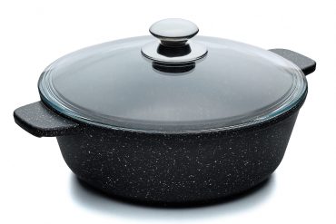 Жаровня 26 см со стеклянной крышкой «ПРЕСТИЖ»